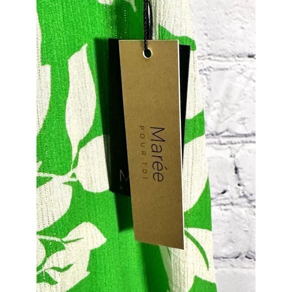 MAREE POUR TOI LADIES GREEN AND WHITE FLORAL MAXI DRESS SZ‎ (20)  NEW WITH TAGS - Picture 3 of 7